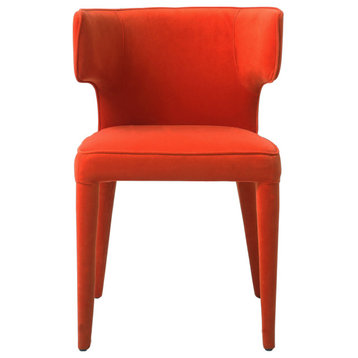 Orange Velvet Mid-Century Dining Chair | Andrew Martin Juno