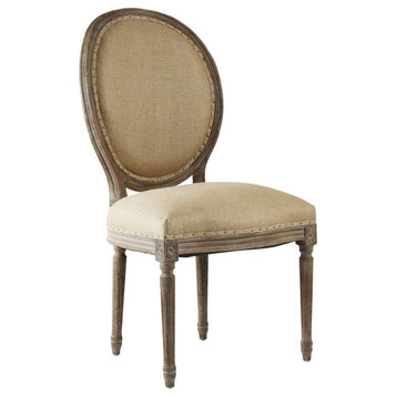 Medallion Side Chair, Hemp Linen, Limed Gray Oak