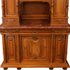 Consigned 1900 French Renaissance Buffet  Elegant Carved Walnut  Marble  Glass