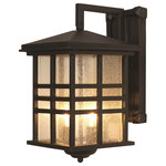 Trans Globe Lighting - Huntington 13" Wall Lantern - The Huntington 13" Wall Lantern showcases any outdoor living space with both style and functionality. The durable craftsmanship is inspired by Mission/Craftsman design themes and maintains a distinctive look as it provides accent and area lighting.  An elegant finish, classic lines, Seeded Glass and enduring style encompass the Huntington collection. The fixture features 8 windows on each side.  Hanging simply in place with a matching era style rectangular wall plate, this fixture is a great accent piece for any outdoor lighting application and will add the finishing touch to any home!  There are multiple items to choose from in this collection.