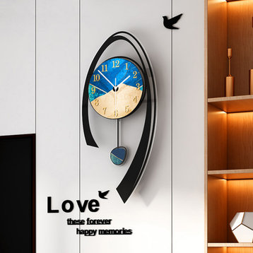 24.8" Multi-Color Modern Acrylic Wall Clock Decor Home Hanging Art Living Room