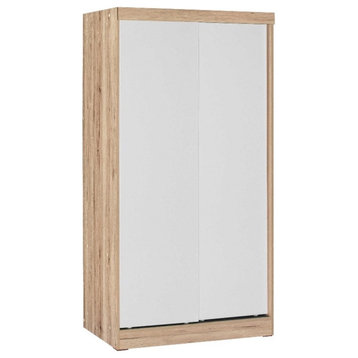 Better Home Products Modern Wood Double Sliding Door Wardrobe