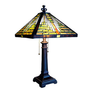 Chloe Lighting 2 Light Mission Table Lamp With Multi-Colored ...