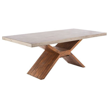 Clayborne Concrete and Wood Dining Table
