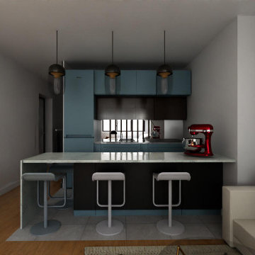The Fancy Room  - projet Paris 16e Longchamp - cuisine 1 - rendu 3D