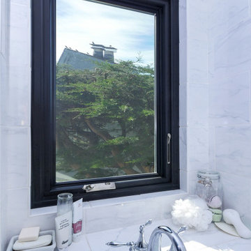 Stylish Black Window in Beautiful Bathroom - Renewal by Andersen Bay Area