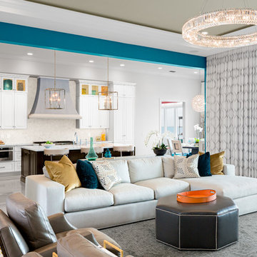 Colorful Transitional Gathering Room