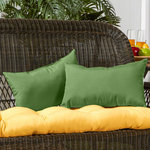 Greendale Home Fashions - Rectangle Outdoor Accent Pillows, Set of 2, Summerside Green - Add a stylish and contemporary accent to your outdoor furniture with this set of two Greendale Home Fashions 19 x 12 inch rectangle accent pillows. Each pillow is overstuffed for added comfort, strength and durability, with a soft polyester fill, made from 100% recycled, post-consumer plastic bottles. The exterior shell is made from a 100% polyester UV-resistant outdoor fabric as well as water, stain, and mildew resistant. A variety of colors and prints are available to enhance your outdoor decor.