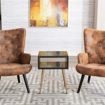 Modern Glass and Lucite Side End Tables