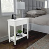 Flip Top End Table-Slim Side Console With Storage Compartment and Lower Shelf, White