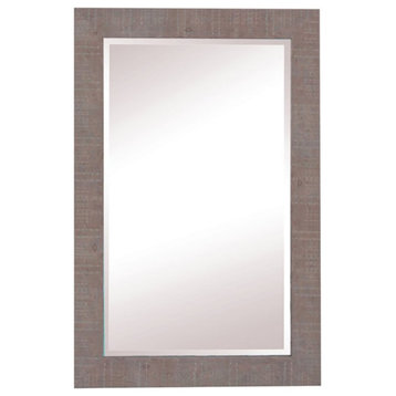 Yosemite Home Decor Traditional Resin/Wood Mirror in Brown Texture
