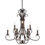 Golden Lighting - Golden Lighting Homestead 9-Light Candelabra Large Chandelier, Rubbed Bronze - Drip candlesticks - Do not throw away packaging until all parts are accounted for. Arm Connector Kit (decorative screws, 2 finials, and connector wheel) may be packaged separatly from the frame or canopy kit.