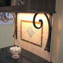 Kitchen Cabinets with Iron Bracket Accent - Brackets
