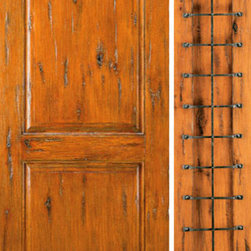 Knotty Alder Exterior Prehung Door with One Sidelite - Front Doors