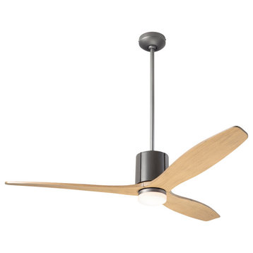 LeatherLuxe Fan, Graphite/Gray, 54" Maple Blades With LED, Wall/Remote Control