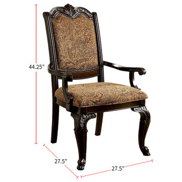 Arm Chair, Brown Cherry and Pattern
