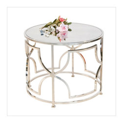 Worlds Away Tess Nickel or Gold Cocktail Table - Dining Tables