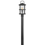 Hinkley Lighting - Hinkley Lighting Lakehouse 1 Light 19" Tall Outdoor Post Light, Black - The look is relaxed, but the components of Lakehouse are quietly satisfying. Lakehouse features a distressed, Aged Zinc with Driftwood Gray or Black finish accompanied by clear seedy glass. Cast aluminum construction ensures Lakehouse will withstand for years. Blissfully simple, yet all the details are memorable. The stylish Open Air collection includes outdoor-rated chandeliers, pendants and sconces that provide design-conscious solutions to a variety of exterior environments.