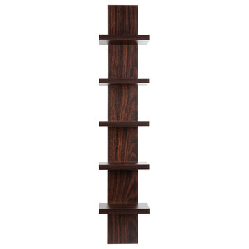 Danya B. Utility Column Spine Wall Shelves, Walnut
