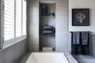 Inspiration for a transitional bathroom remodel in Boston