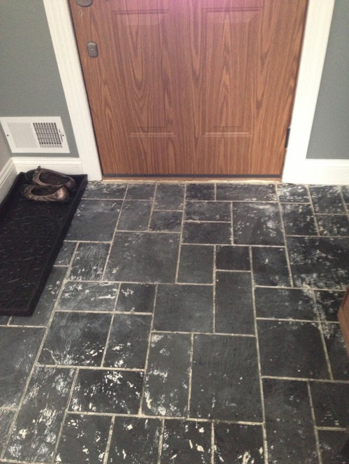 Advice how to remove paint from slate tile