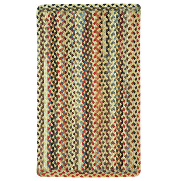 St. Johnsbury Vertical Stripe Braided Rectangle Rug, Wheat, 4'x6'