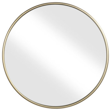 Modern Round 30-inch Mirror, Gold