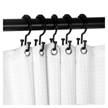 Naiture Double Hook Roller Ball Shower Curtain Rings In 5 Finishes and 3 Rings
