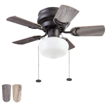 Prominence Home Hero Low Profile Ceiling Fan with Light, 28 Inch