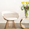 Mumu Platner Accent Chair, Beige/Rose Gold