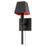 Golden Lighting - Golden Lighting 5905-1W BLK-BLK Messina, 1 Light Wall Sconce, Black - Messina offers an updated transitional silhouetteMessina 1 Light Wall Matte Black Matte BlUL: Suitable for damp locations Energy Star Qualified: n/a ADA Certified: n/a  *Number of Lights: 1-*Wattage:60w Candelabra Base bulb(s) *Bulb Included:No *Bulb Type:Candelabra Base *Finish Type:Matte Black