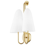 Hudson Valley - Hudson Valley Slate Hill 2 Light Wall Sconce, Aged Brass - *Part of the Slate Hill Collection