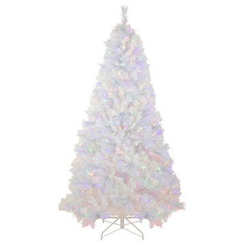 7.5' Pre-Lit Seneca Spruce Artificial Christmas Tree, Dual Function LED Lights