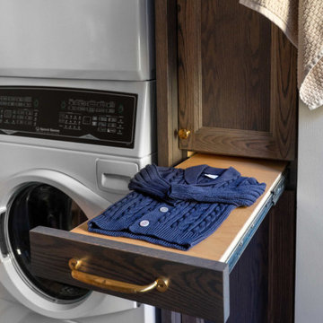 Refined French Country Bathroom and Laundry Room