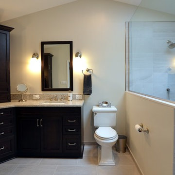 Large Walk-In Shower with Grey Tones in Naperville, IL