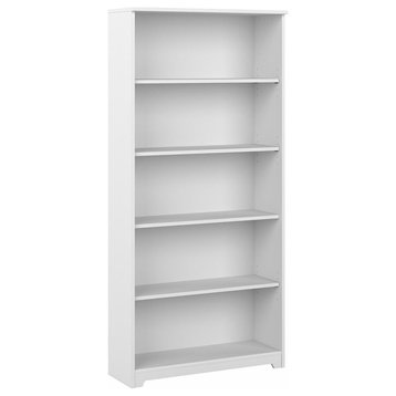 Bush Furniture Cabot Tall 5 Shelf Bookcase in White