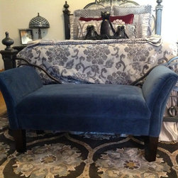 Ornate iron bed and "kitty" bench - Bedroom Furniture