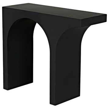 Noir Furniture Industrial Steel Maximus Side Table With Matte Black GCON396MTB