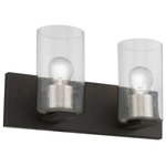 Livex Lighting - Zurich 2 Light Black With Brushed Nickel Accents Vanity Sconce - Illuminate your home with a bright design from the Zurich collection. This two light vanity sconce features a black finish with brushed nickel finish accents and clear seeded glass. Perfect for a contemporary or transitional luxury bathroom, bedroom or hallway setting.