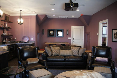 Home theater - traditional home theater idea in Charlotte
