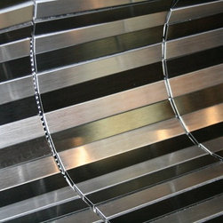 Silver and Black Stainless Steel Straight Pattern Mosaic Tiles - Home Accessories & Decor