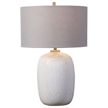 Uttermost Winterscape White Glaze Table Lamp 28390-1