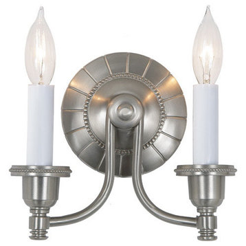 Two Light English Wall Sconce, Pewter