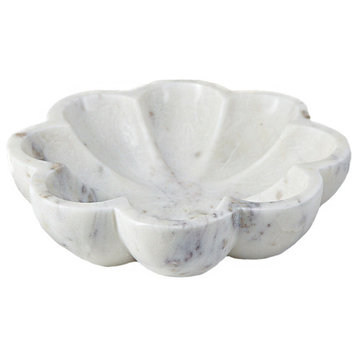 Marble Collection, 8" Flower Marble Bowl - Single