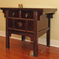 Antique small Chinese table with two doors, two drawers - Side Tables And End Tables