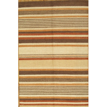 Pasargad Kilim Collection Hand-Woven Lamb's Wool Area Rug- 5' 0" X  8' 0"