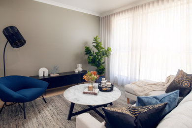 Minimalist living room photo in Brisbane