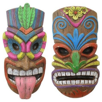 Tiki Face Plaques, Set of 2