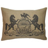 Horse Crest Burlap Pillow, 12"x16"
