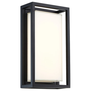 Framed 14" LED Outdoor Wall-Light 3000K, Black